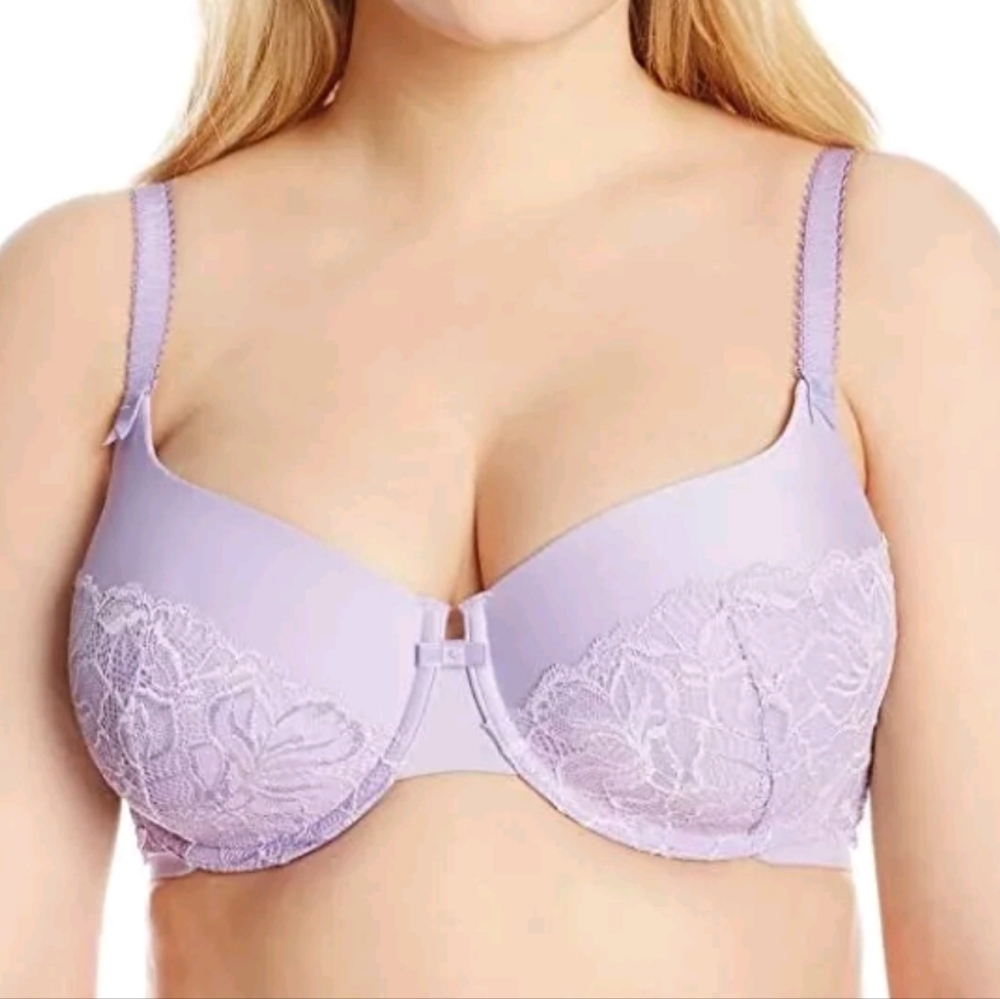 Bali Women's Desire Lavender Purple Lace Foam Lightly Lined Underwire Bra, 36DD